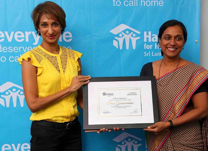 Otara Gunewardene appointed as Habitat for Humanity Sri Lanka Goodwill Ambassador